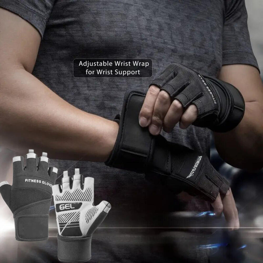 Weightlifting Gloves - Halbfinger-Gymnastikhandschuhe, verschleißfeste Gewichtheberhandschuhe mit Handgelenkstütze, Handgelenkbandhandschuhe